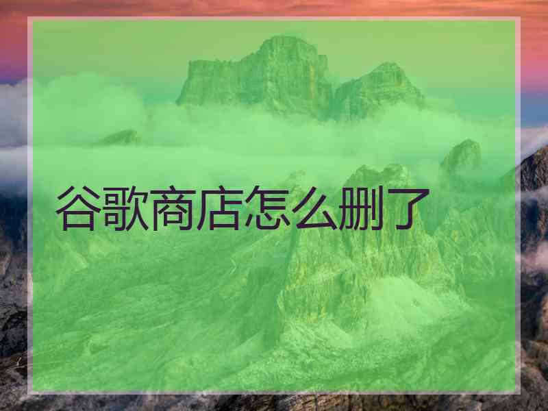 谷歌商店怎么删了