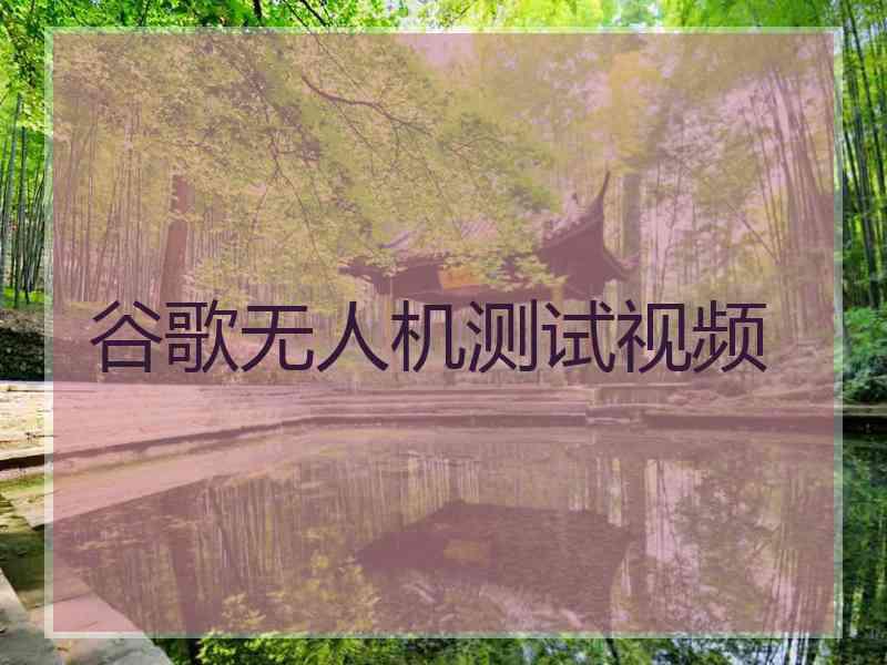 谷歌无人机测试视频