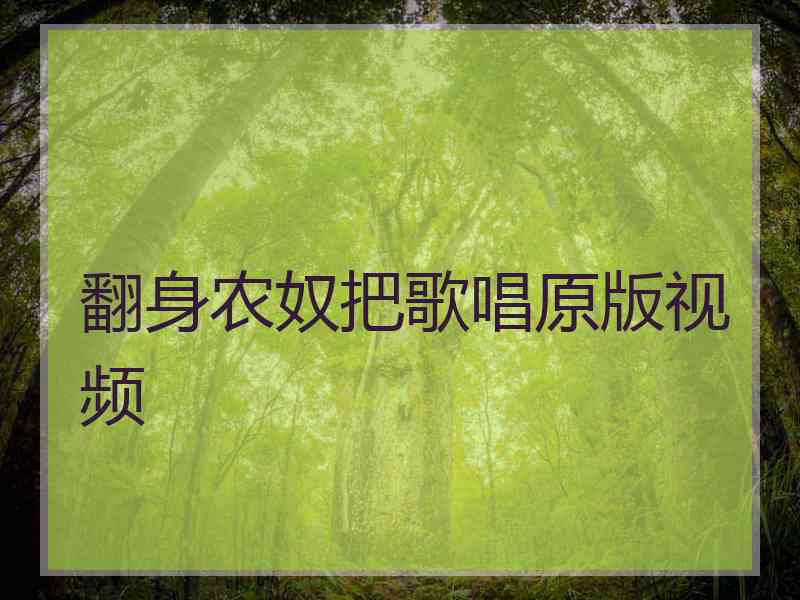翻身农奴把歌唱原版视频