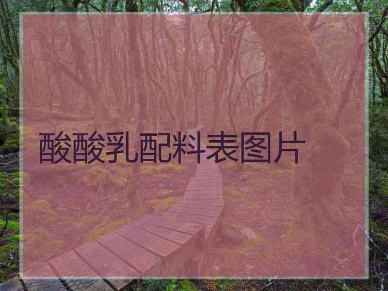 酸酸乳配料表图片