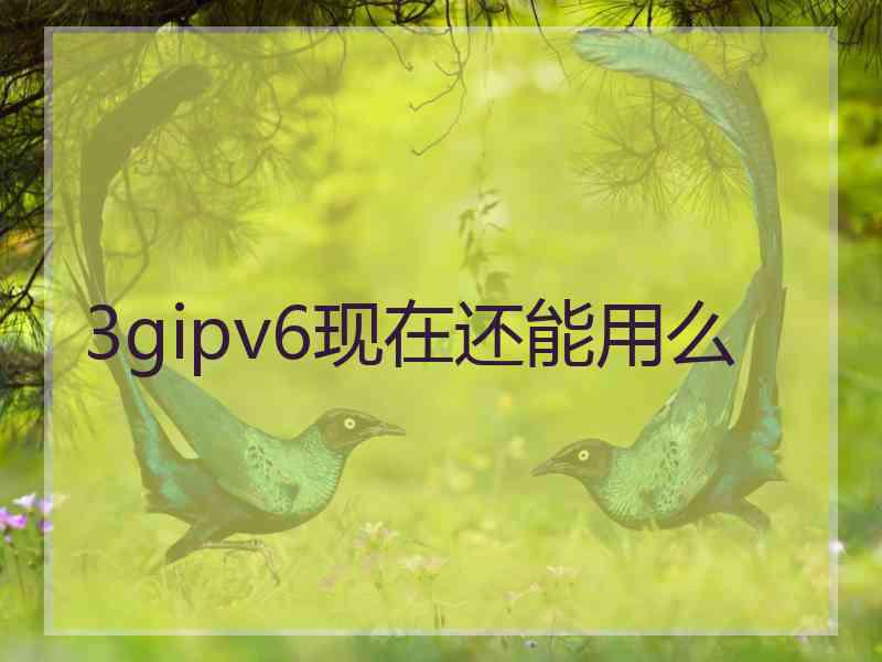 3gipv6现在还能用么