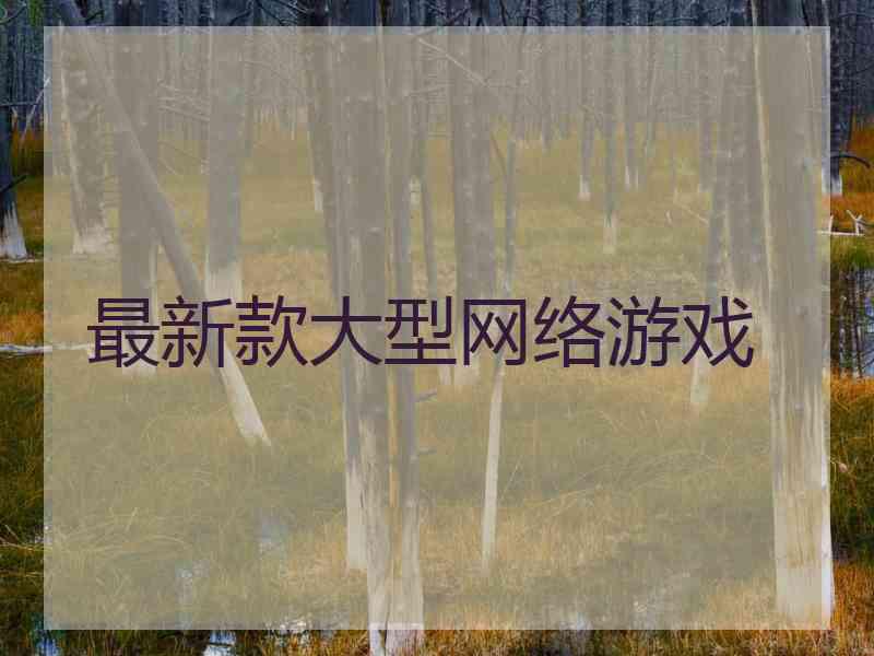 最新款大型网络游戏