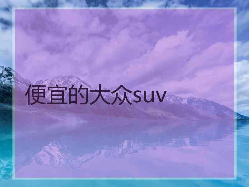 便宜的大众suv