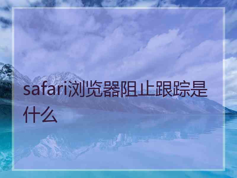 safari浏览器阻止跟踪是什么