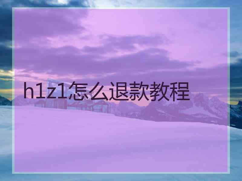 h1z1怎么退款教程