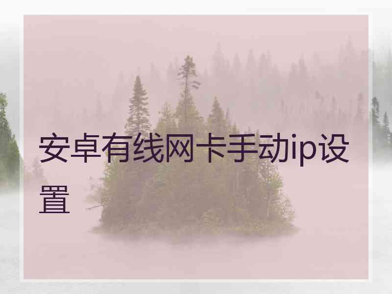 安卓有线网卡手动ip设置