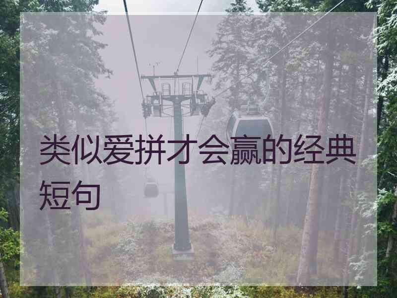 类似爱拼才会赢的经典短句