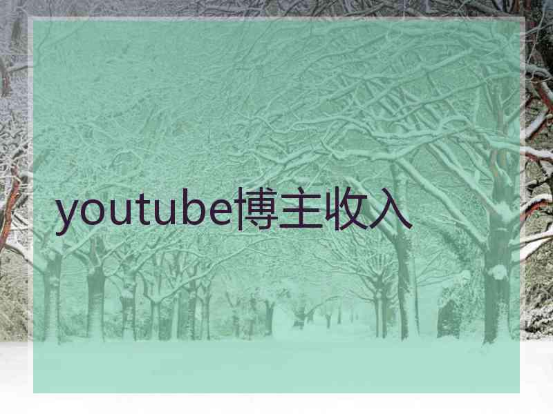 youtube博主收入