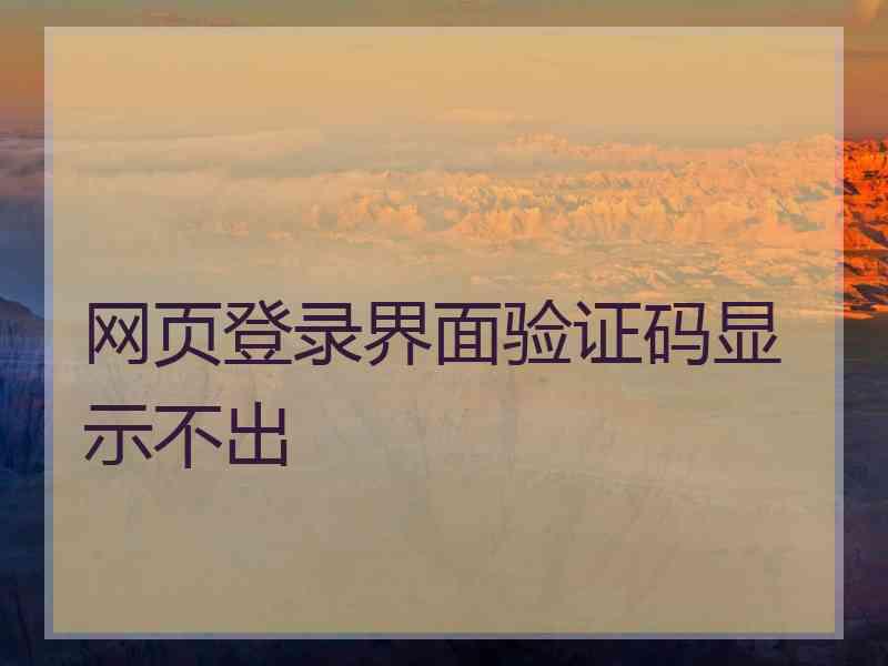 网页登录界面验证码显示不出