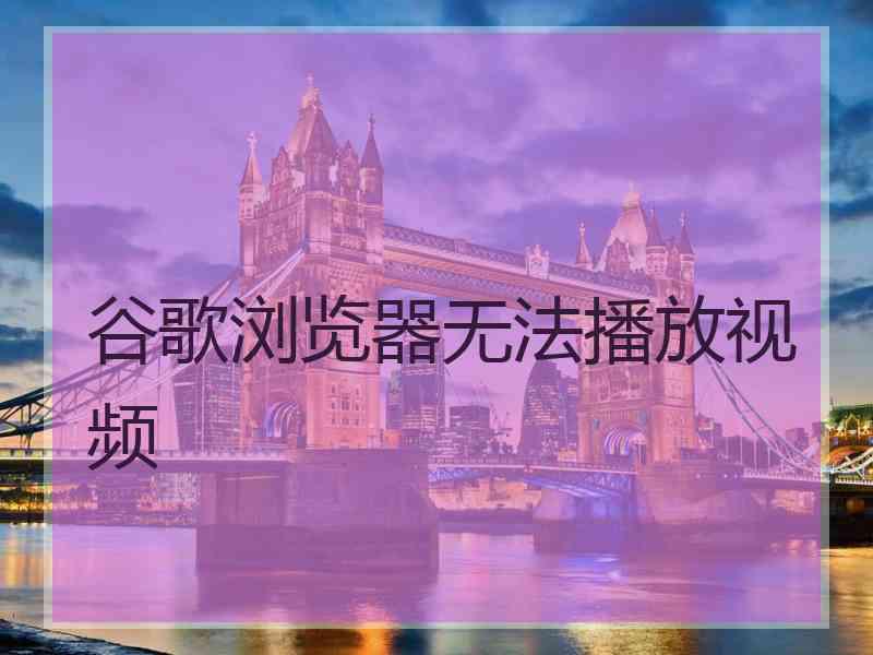 谷歌浏览器无法播放视频