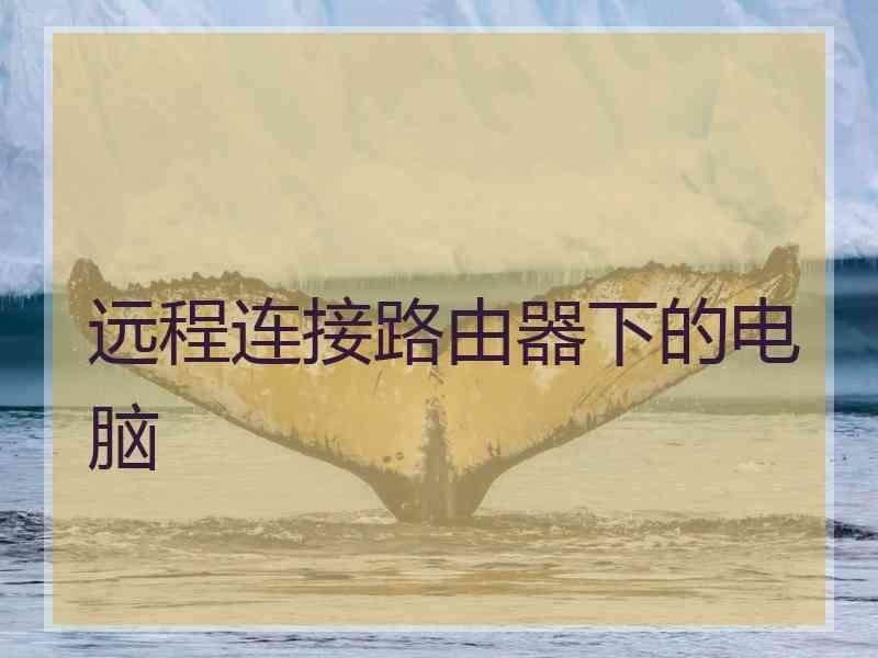 远程连接路由器下的电脑