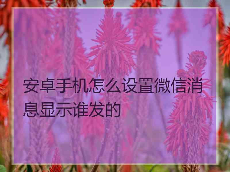 安卓手机怎么设置微信消息显示谁发的
