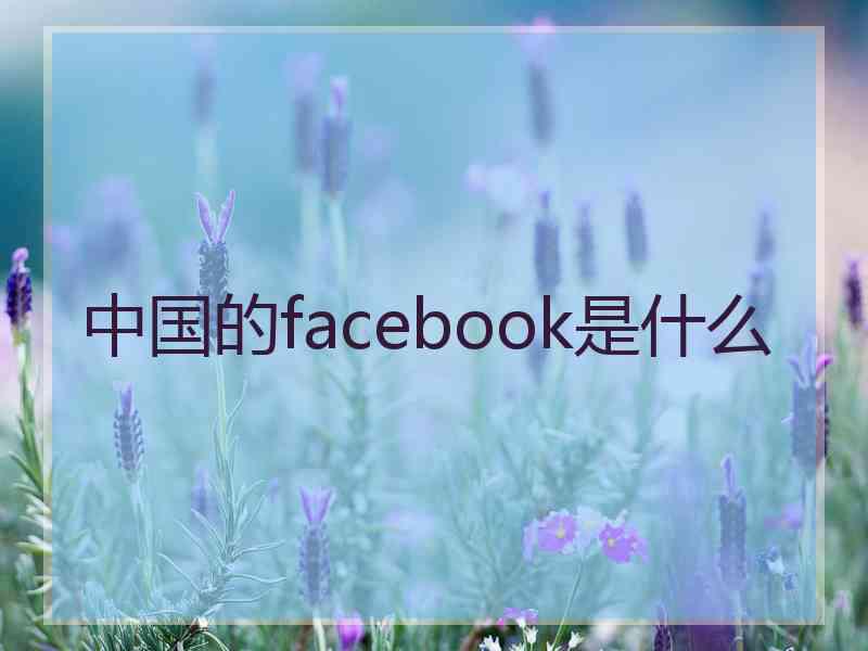中国的facebook是什么