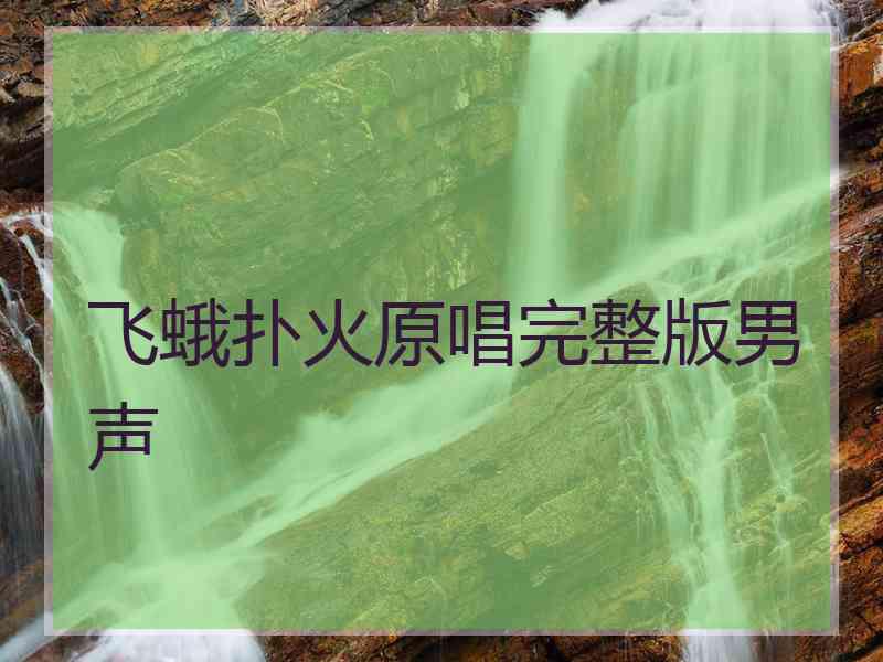 飞蛾扑火原唱完整版男声