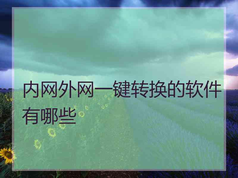 内网外网一键转换的软件有哪些