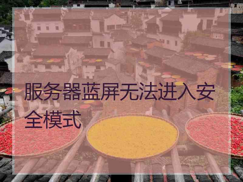 服务器蓝屏无法进入安全模式