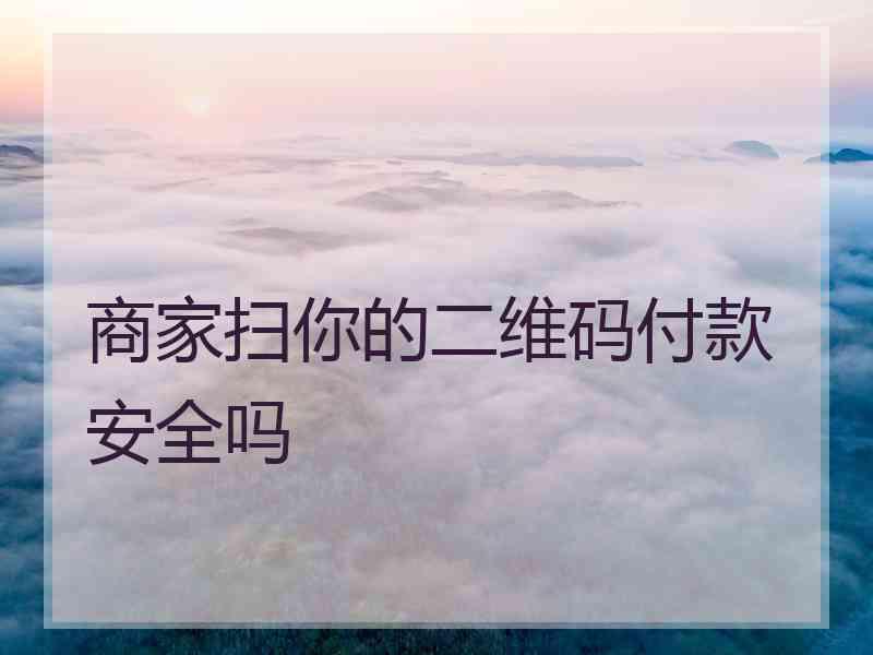 商家扫你的二维码付款安全吗