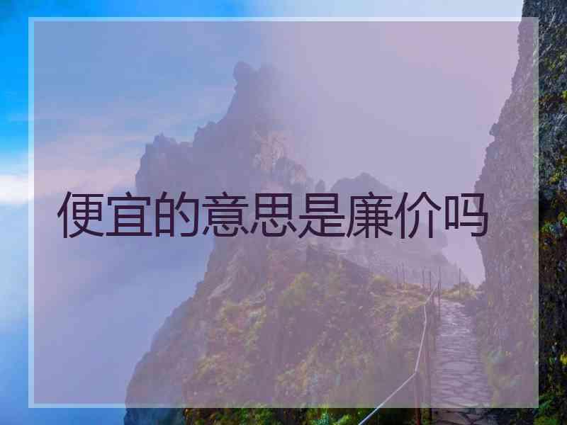便宜的意思是廉价吗