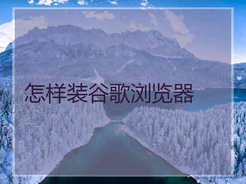怎样装谷歌浏览器