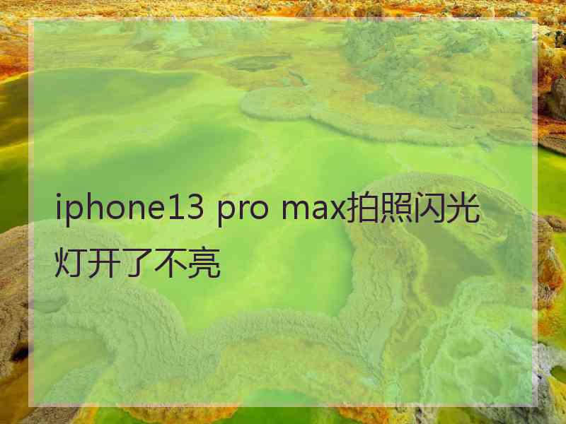 iphone13 pro max拍照闪光灯开了不亮