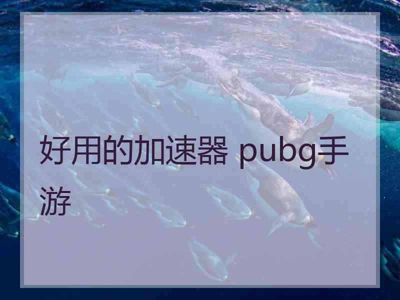 好用的加速器 pubg手游