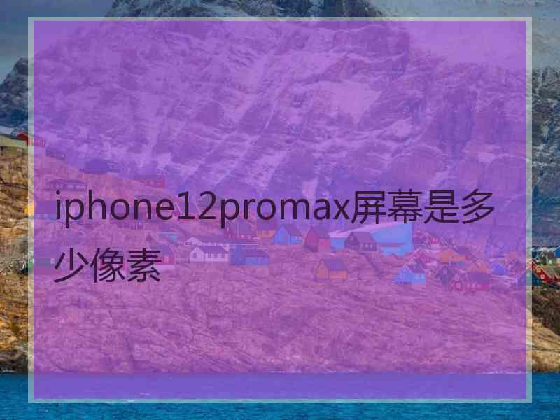 iphone12promax屏幕是多少像素