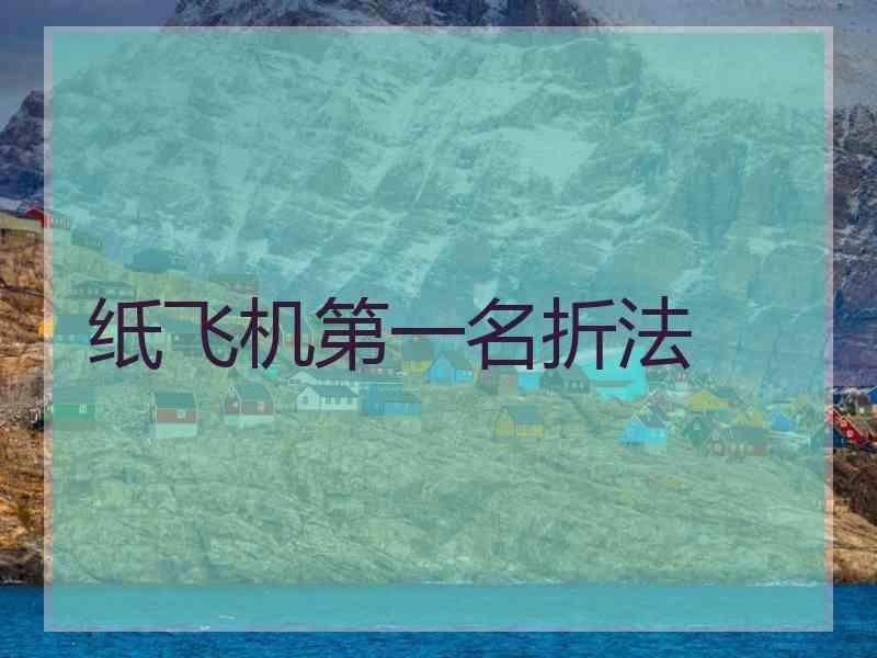 纸飞机第一名折法