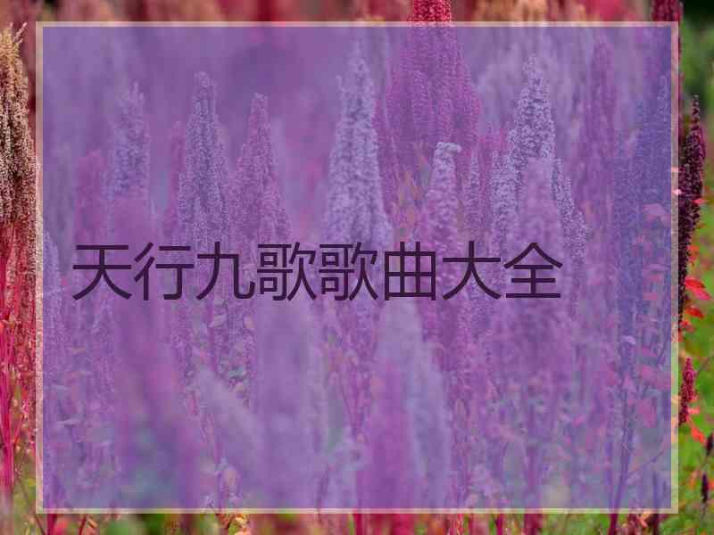天行九歌歌曲大全