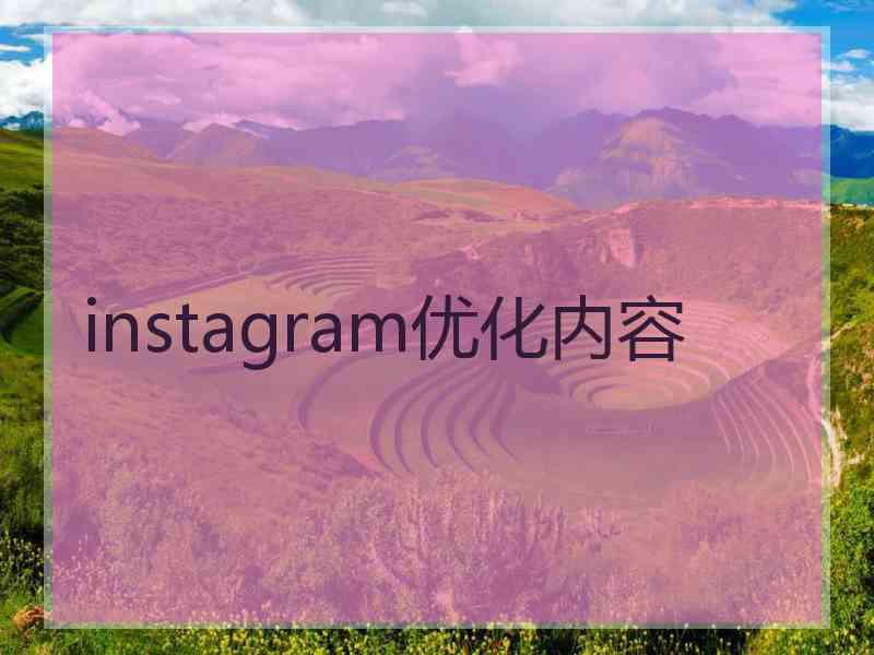 instagram优化内容