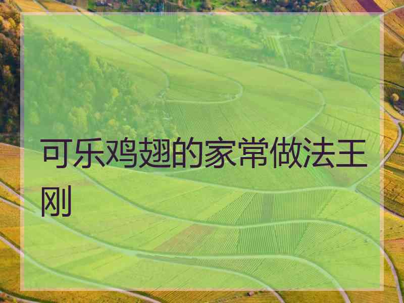 可乐鸡翅的家常做法王刚