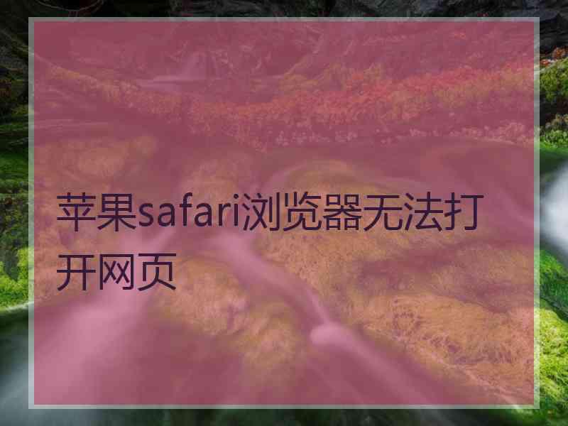 苹果safari浏览器无法打开网页