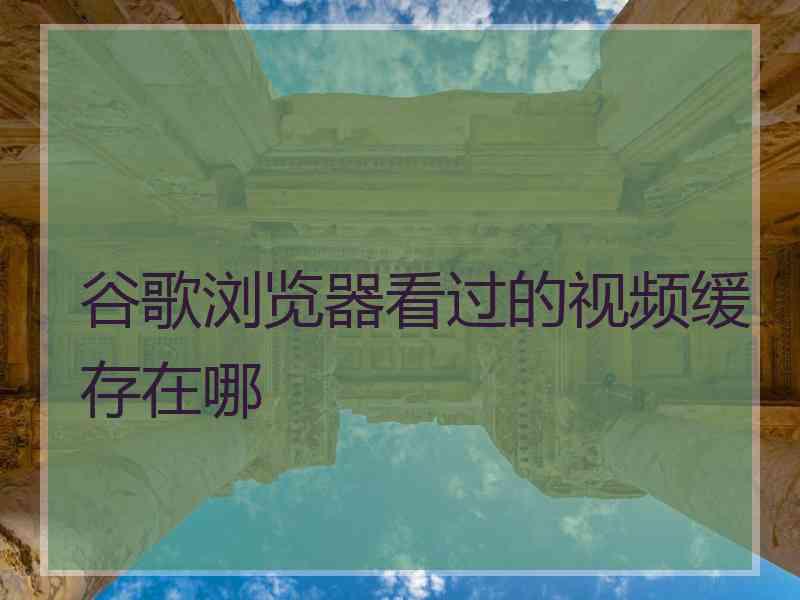 谷歌浏览器看过的视频缓存在哪