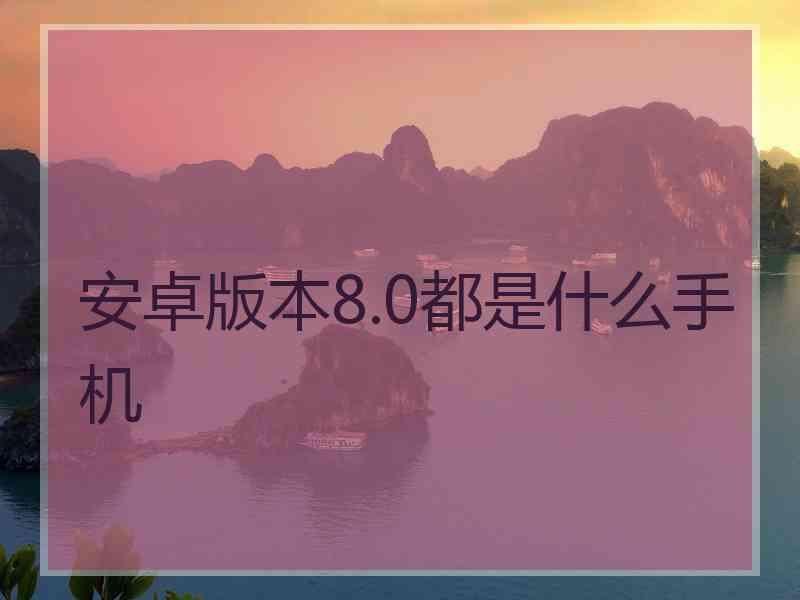 安卓版本8.0都是什么手机