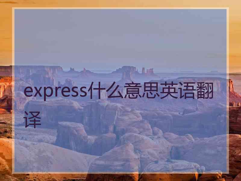 express什么意思英语翻译