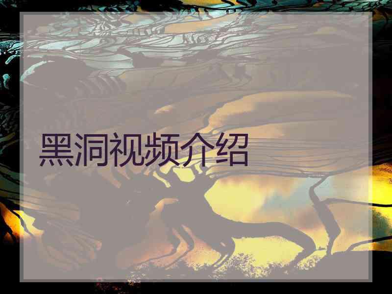 黑洞视频介绍