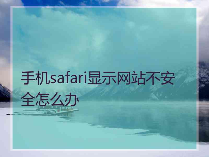 手机safari显示网站不安全怎么办