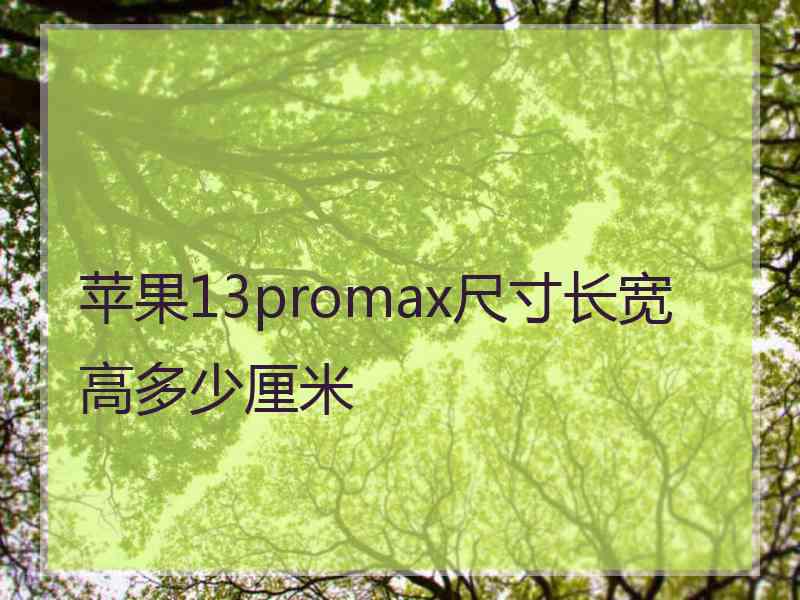 苹果13promax尺寸长宽高多少厘米