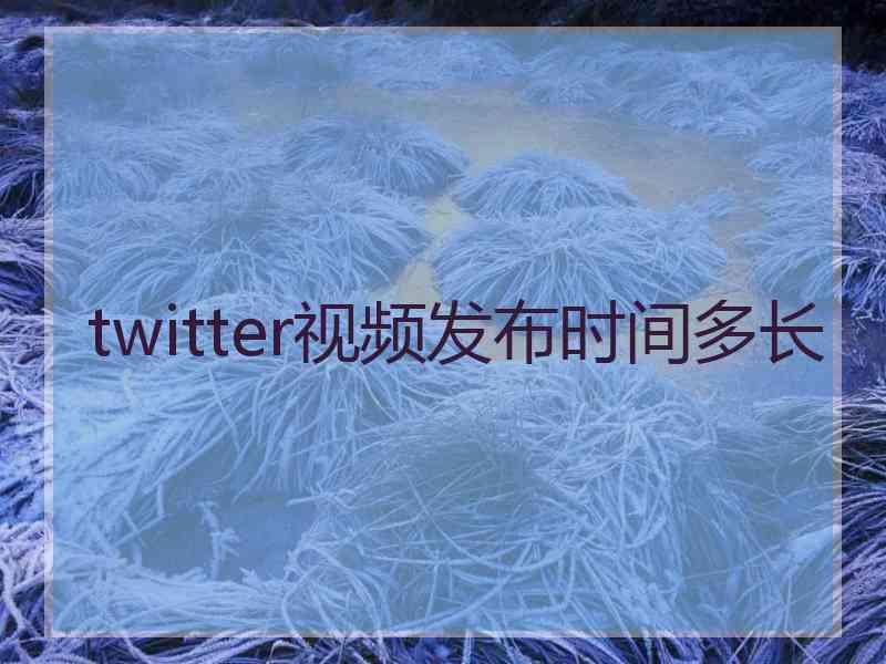 twitter视频发布时间多长