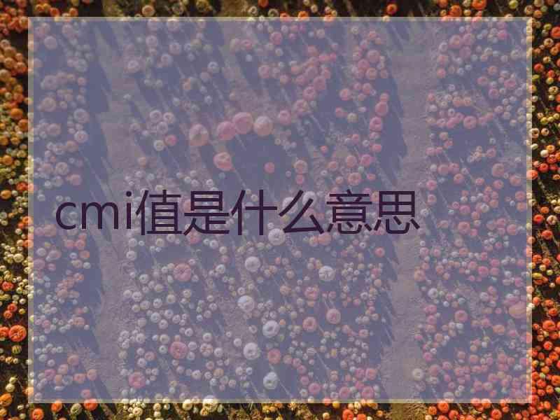cmi值是什么意思