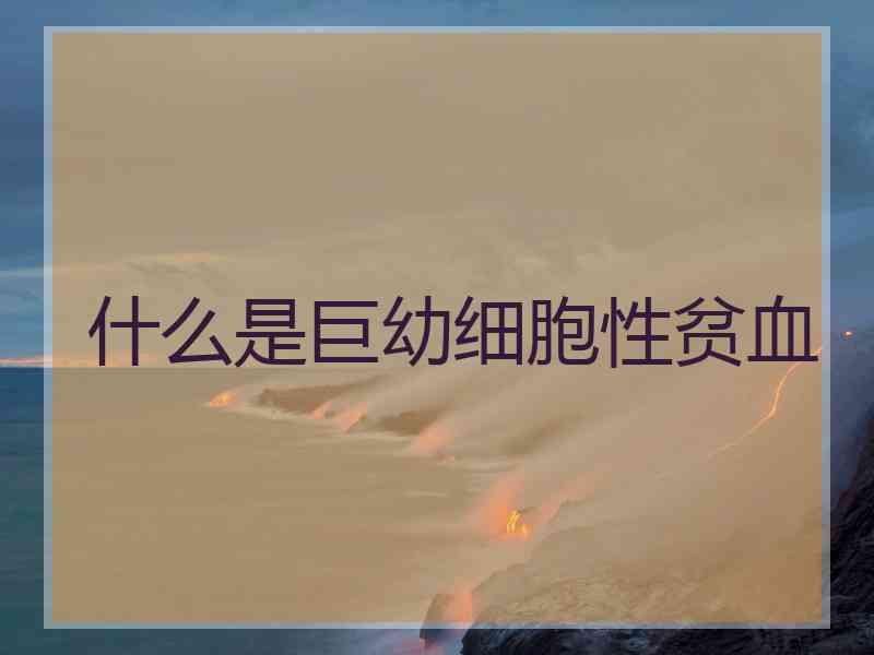 什么是巨幼细胞性贫血