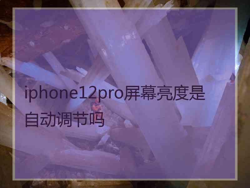 iphone12pro屏幕亮度是自动调节吗