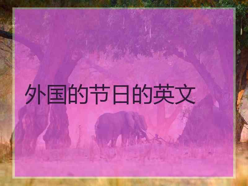 外国的节日的英文