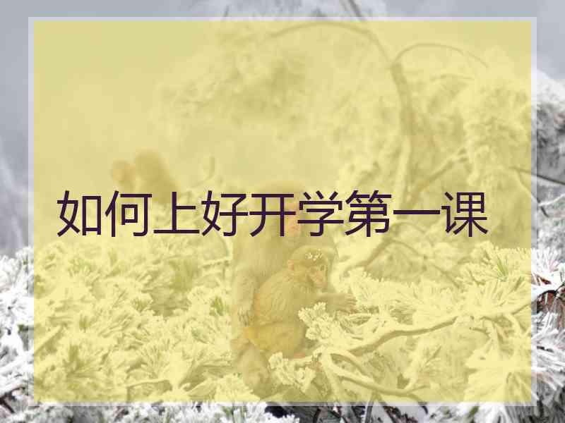 如何上好开学第一课