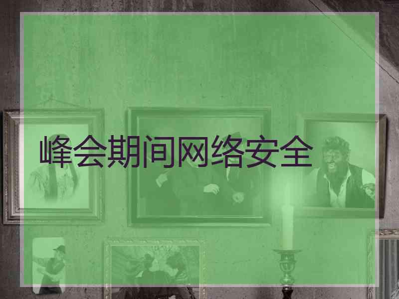 峰会期间网络安全