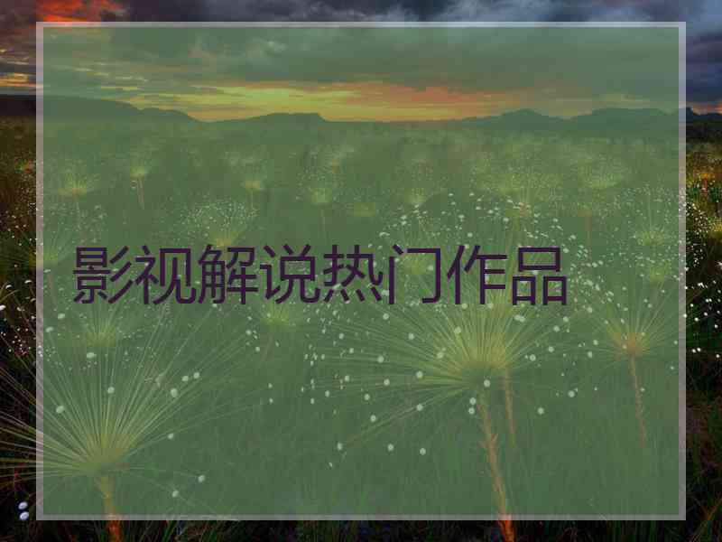 影视解说热门作品