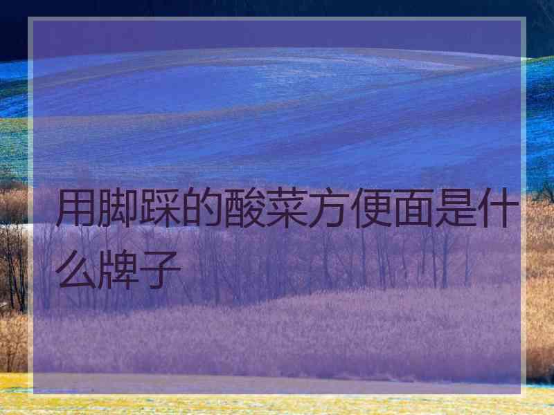 用脚踩的酸菜方便面是什么牌子