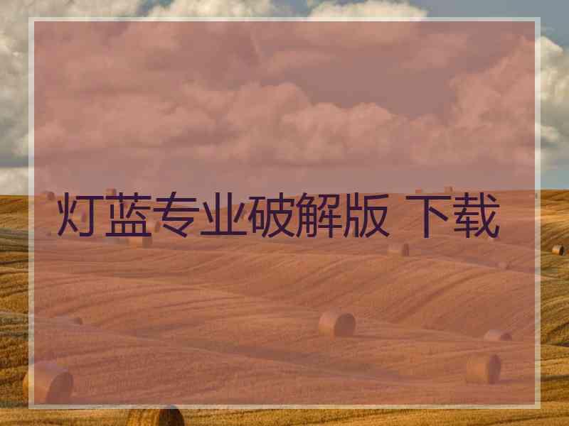 灯蓝专业破解版 下载