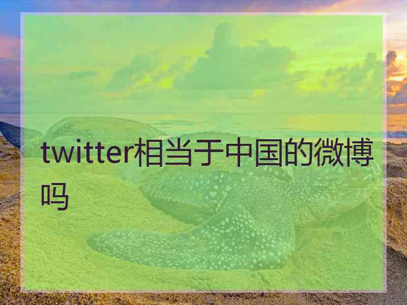 twitter相当于中国的微博吗