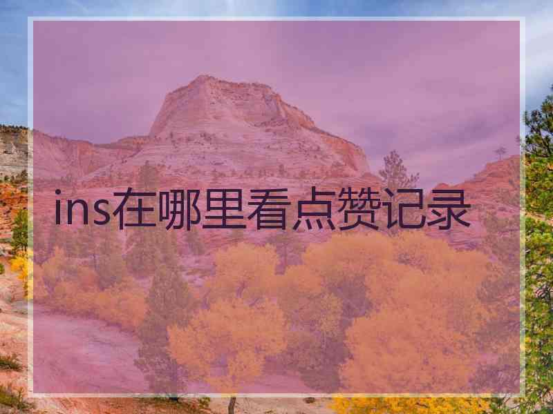ins在哪里看点赞记录