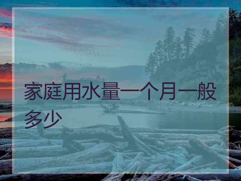 家庭用水量一个月一般多少